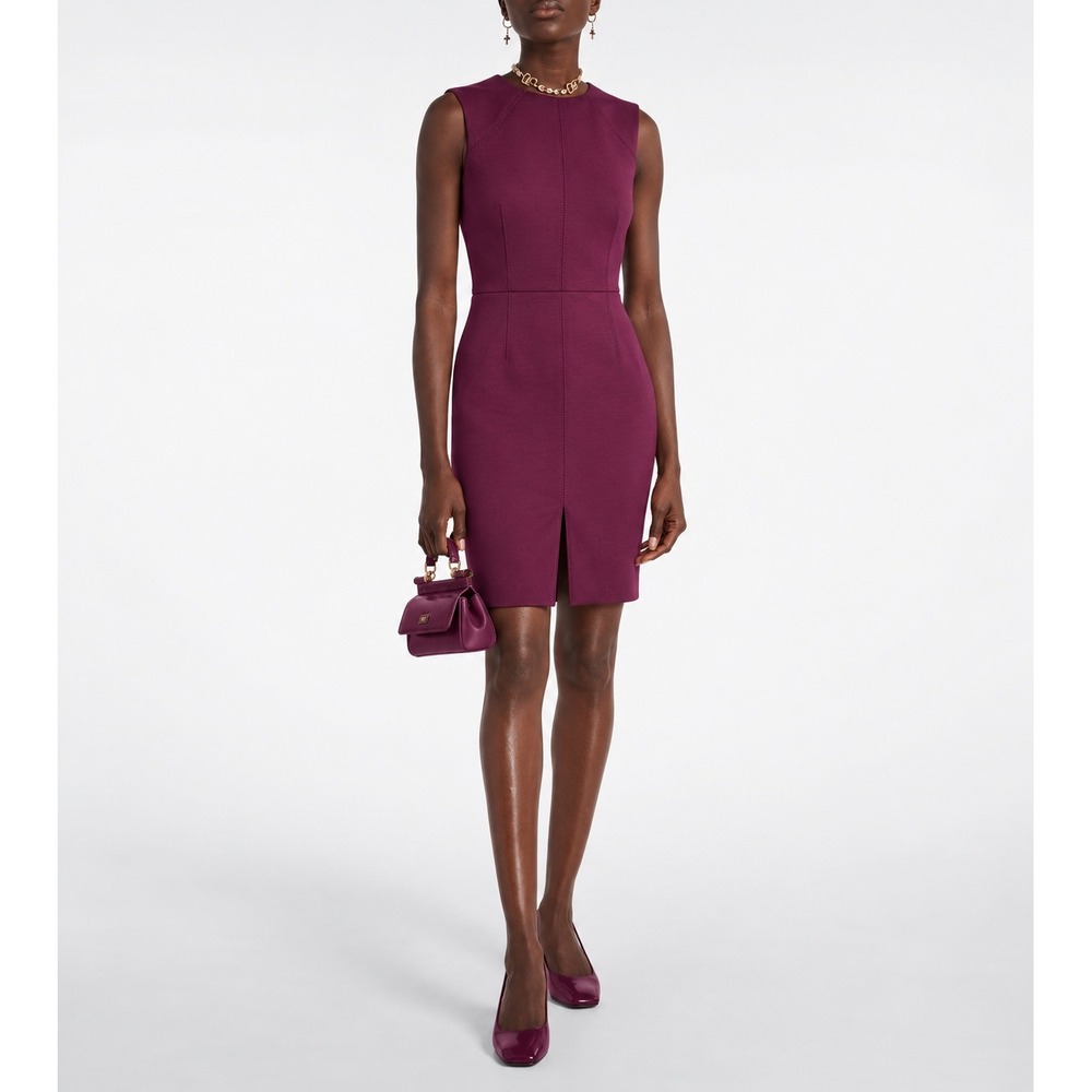 Sleeveless Sheath Dress Front Slit Plum Purple Size 0